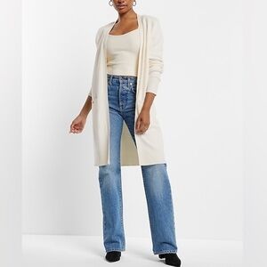 Express Padded Shoulder Button Pocket Cardigan